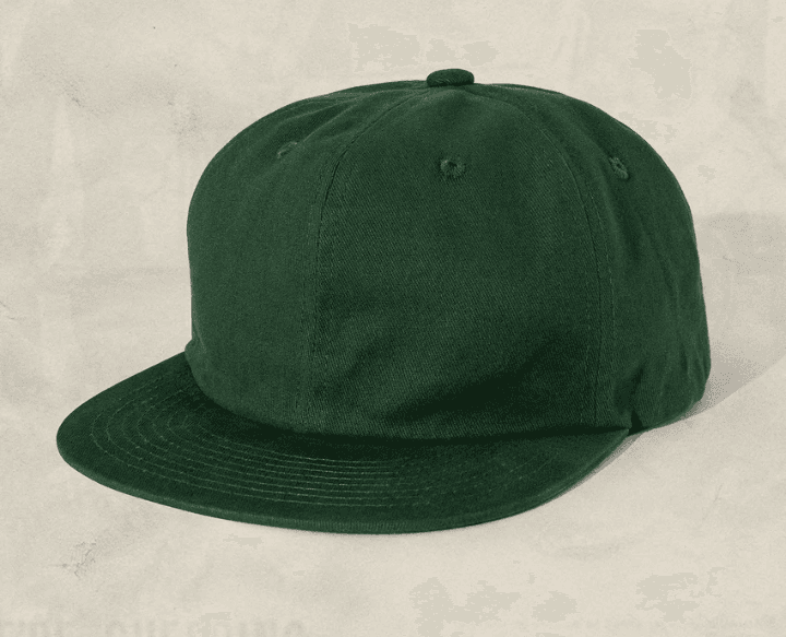 Forest green six-panel cap