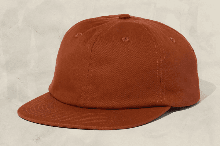Rust six-panel cap